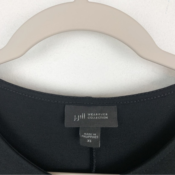 J. Jill Wearever Collection Black Flutter Sleeve Stretch Jersey Knit Maxi Dress - Picture 5 of 7